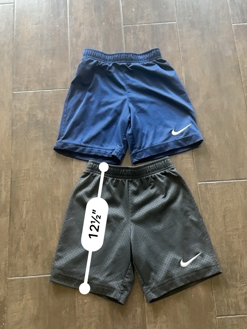 Nike Boys Blue and Gray Mesh Shorts Lot of 2 Size M 6-7yo 5” Inseam Drawstring - Picture 6 of 8